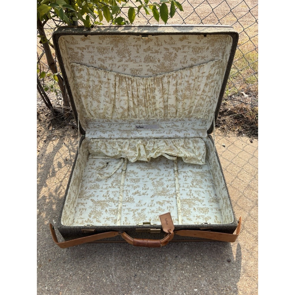 ⭐️Vtg Hartmann Suitcase Walnut Tweed Leather Luggage 21"⭐️Nice Cond.⭐️W/ Tags - Picture 11 of 14